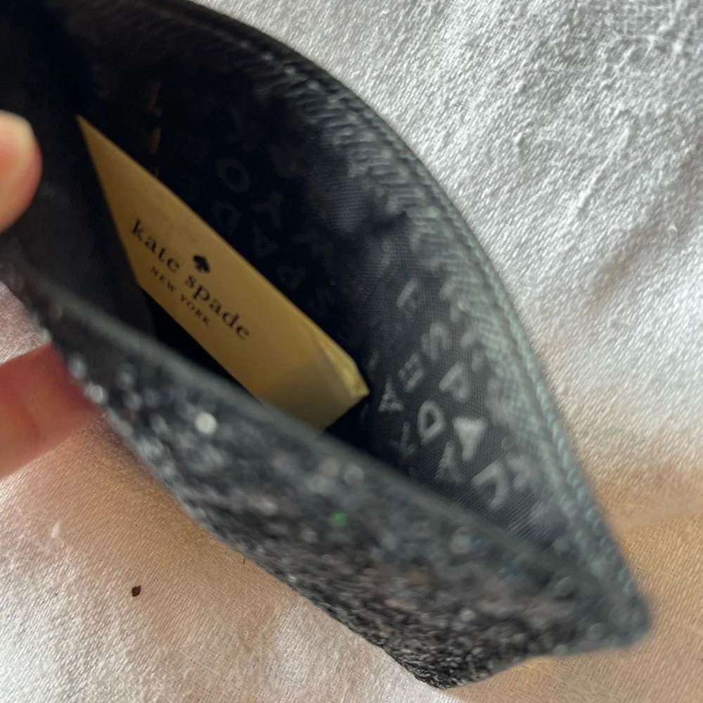 Kate Spade Glitter Black Card Holder - Picture 5 of 5